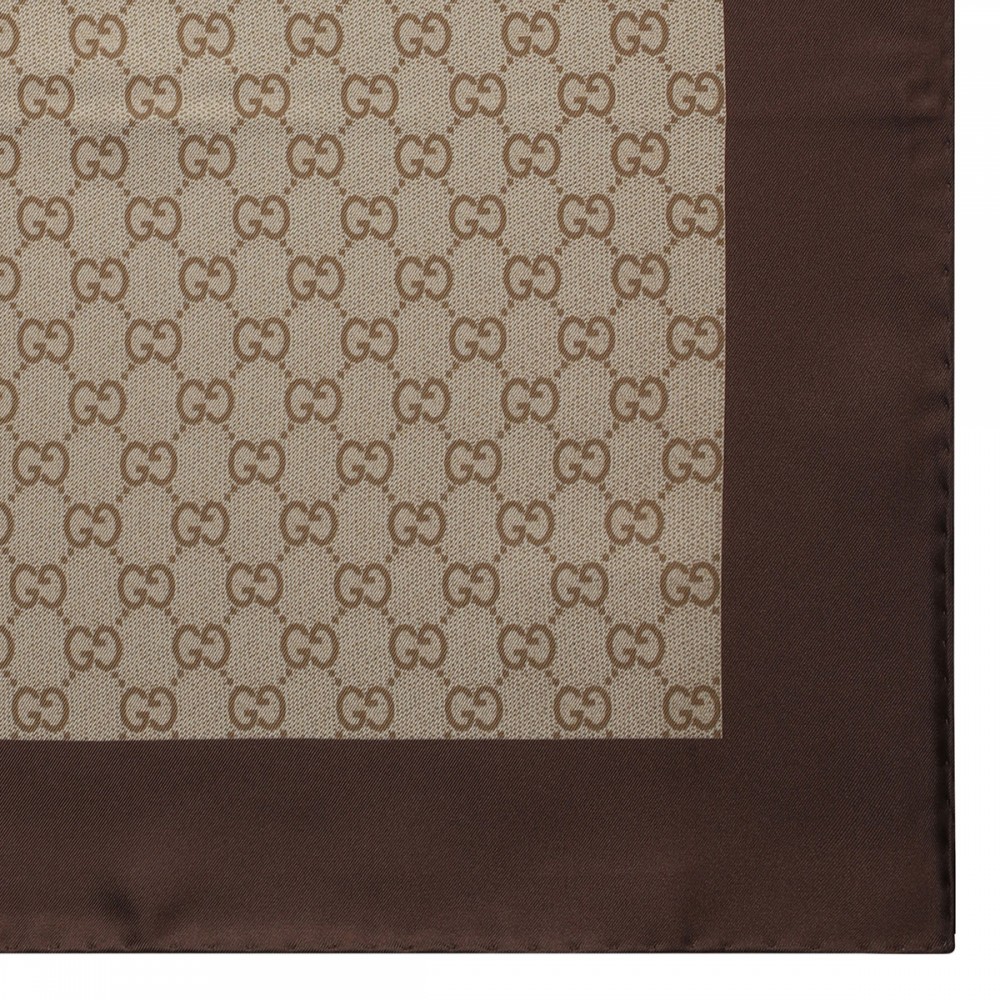 GG silk twill carré