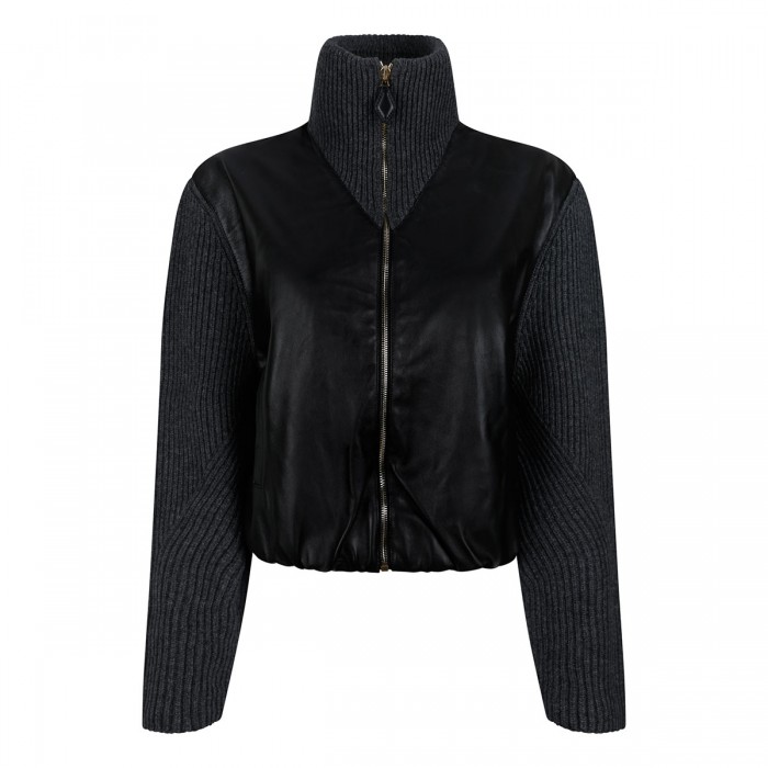 Varsity wool knit jacket