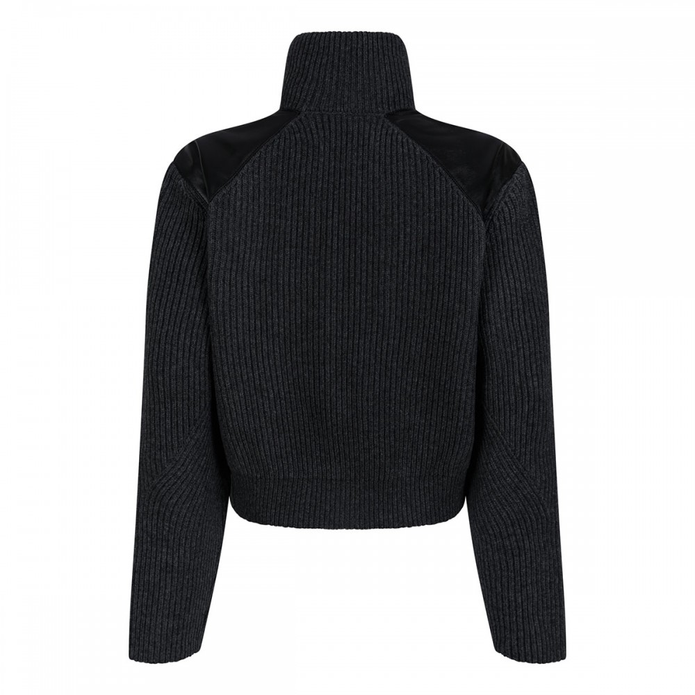 Varsity wool knit jacket