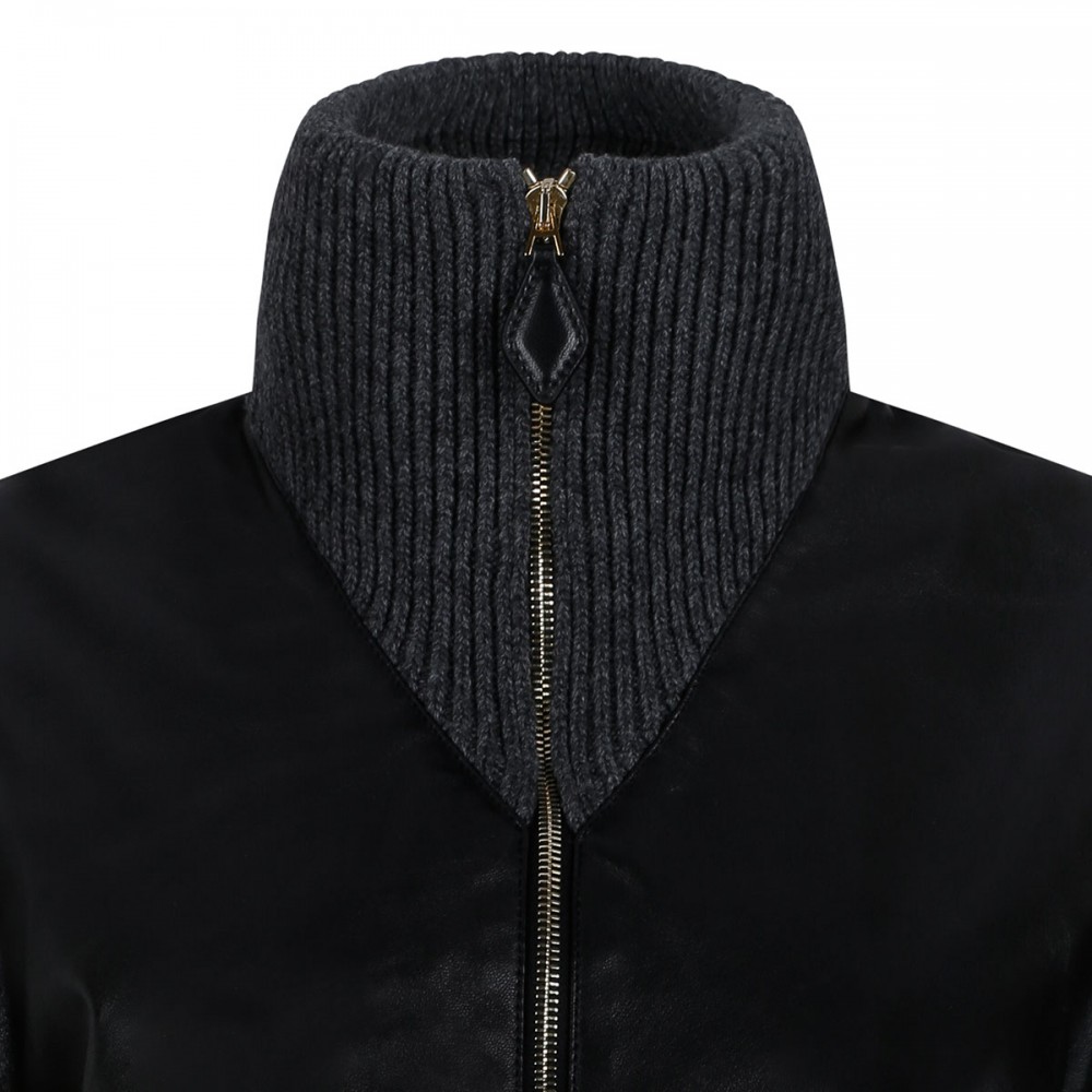 Varsity wool knit jacket