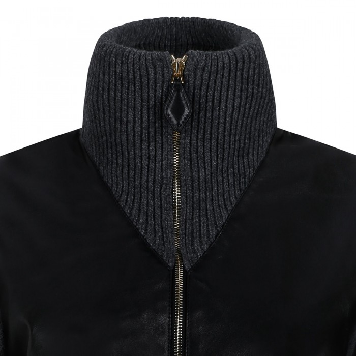 Varsity wool knit jacket