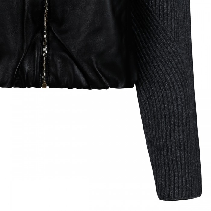 Varsity wool knit jacket