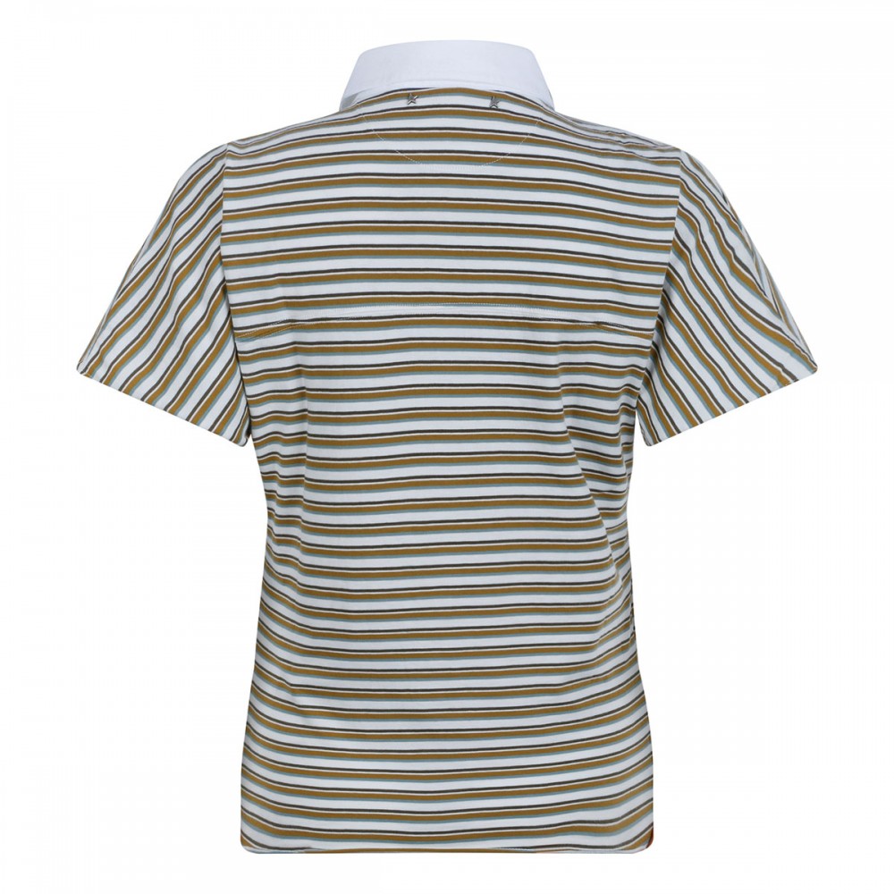 Striped jersey polo T-shirt
