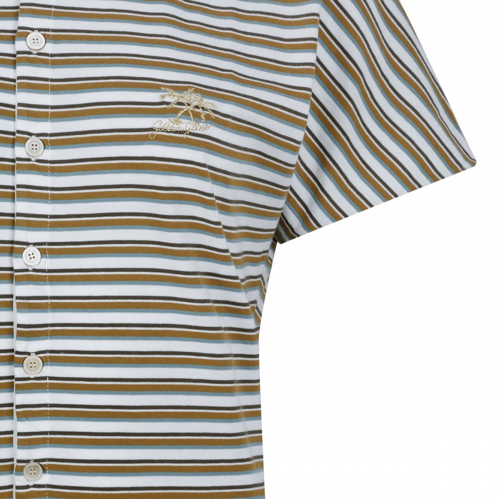 Striped jersey polo T-shirt