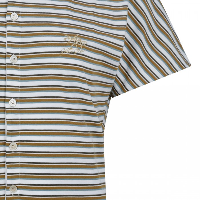 Striped jersey polo T-shirt