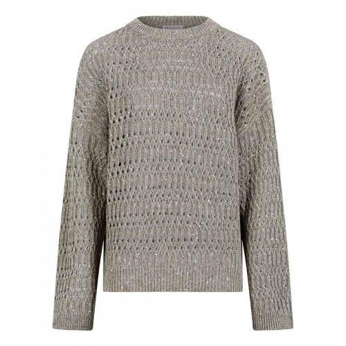 Open knit sequins sweater