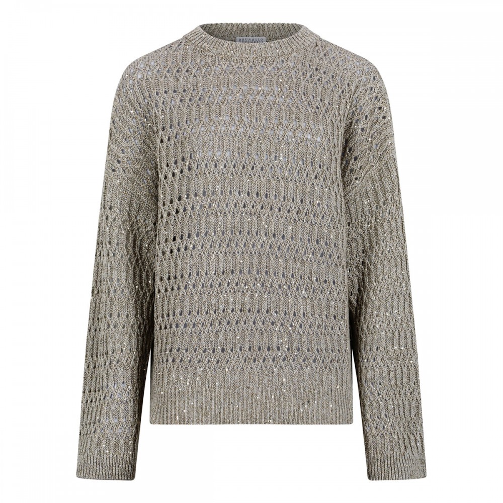 Open knit sequins sweater