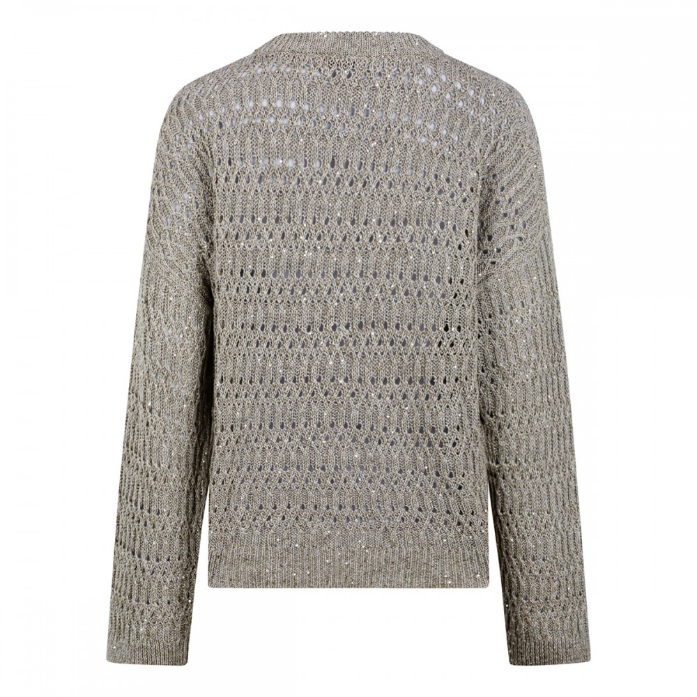 Open knit sequins sweater