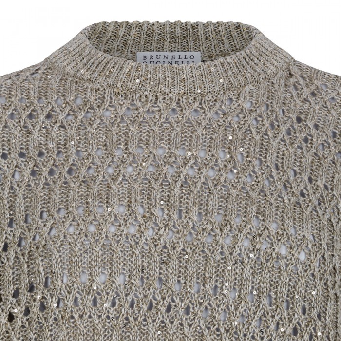 Open knit sequins sweater