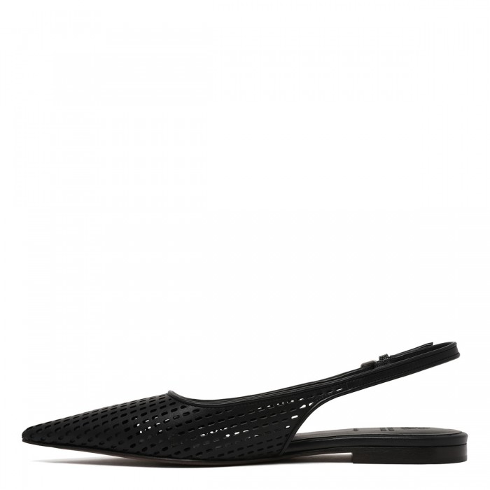 Net leather slingback ballerinas