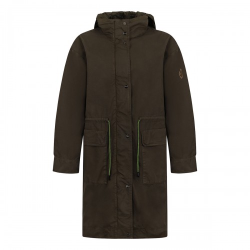 Military green cotton long...