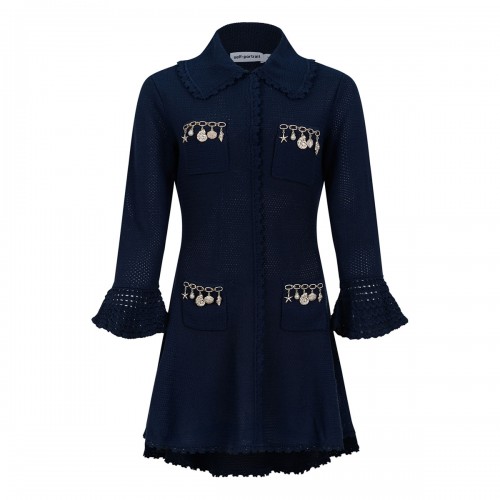 Shell embellished knit mini...