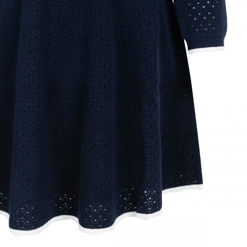 Navy bow knit mini dress 2