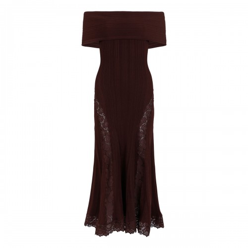 Burgundy knit lace insert...