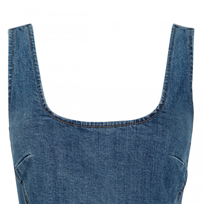 Denim flared mini dress