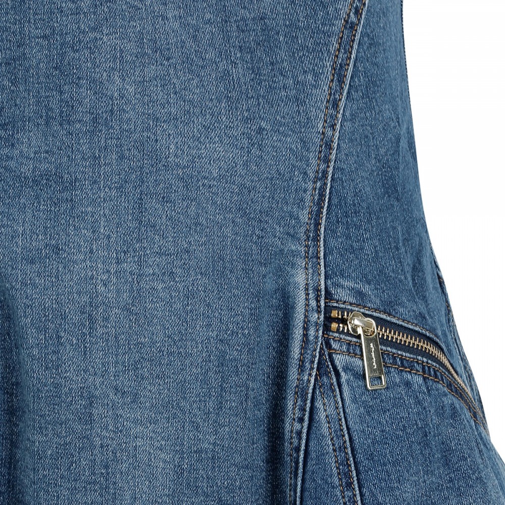 Denim flared mini dress