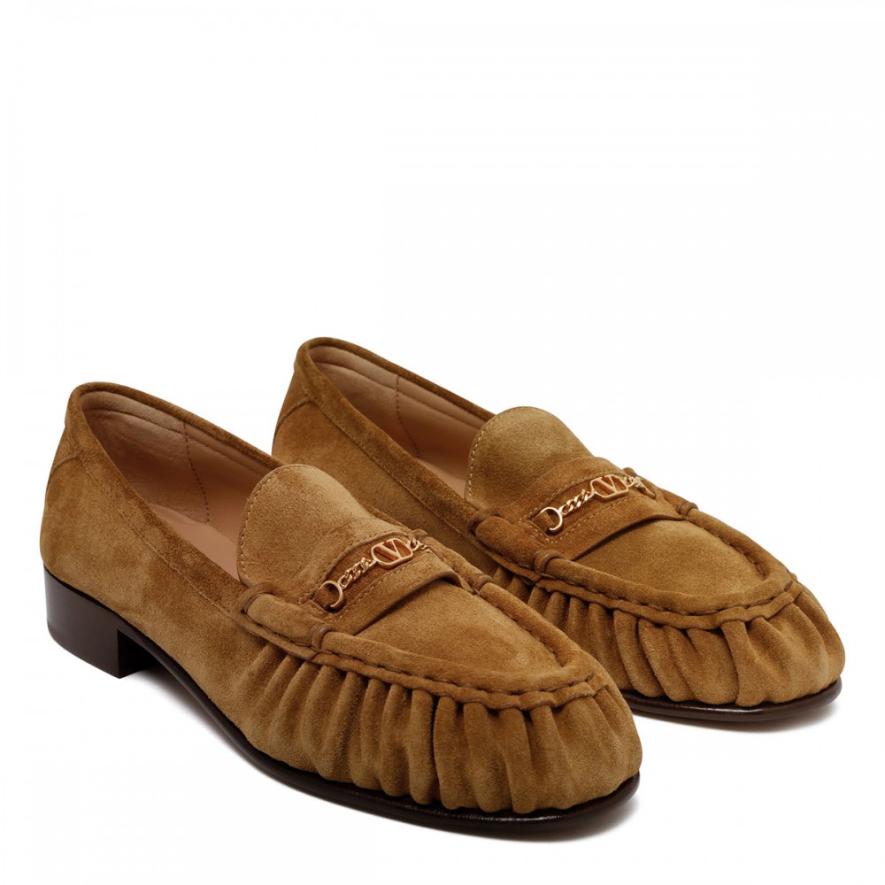 VLogo suede loafers