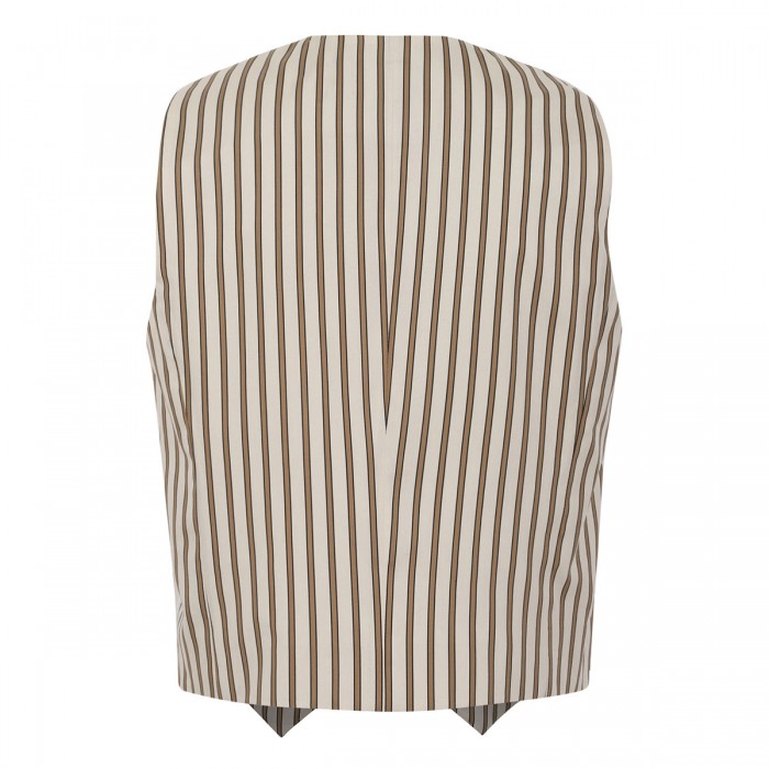 Fauno striped cotton and silk canvas vest