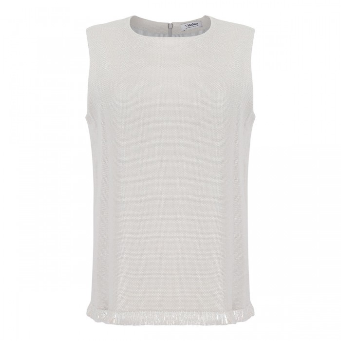 Cotton and linen basketweave top