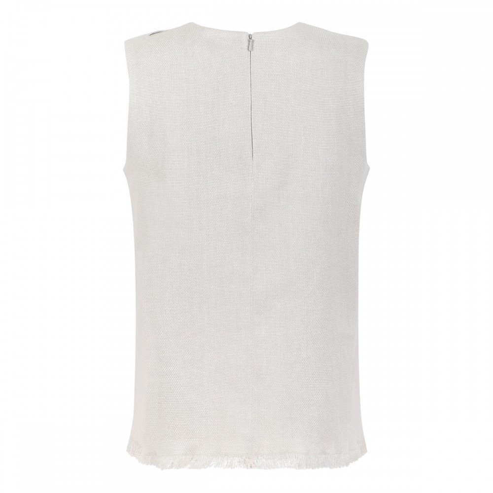 Cotton and linen basketweave top
