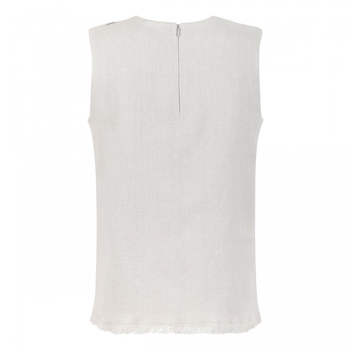 Cotton and linen basketweave top