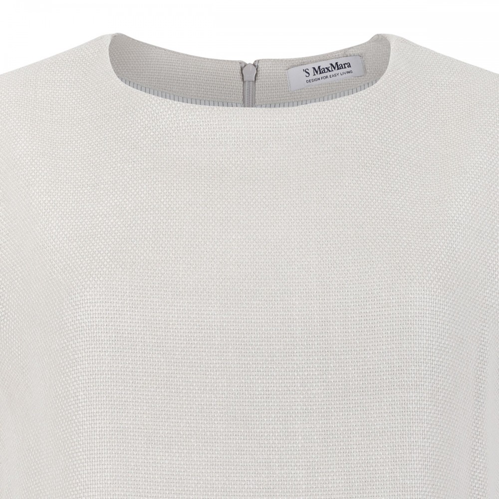 Cotton and linen basketweave top