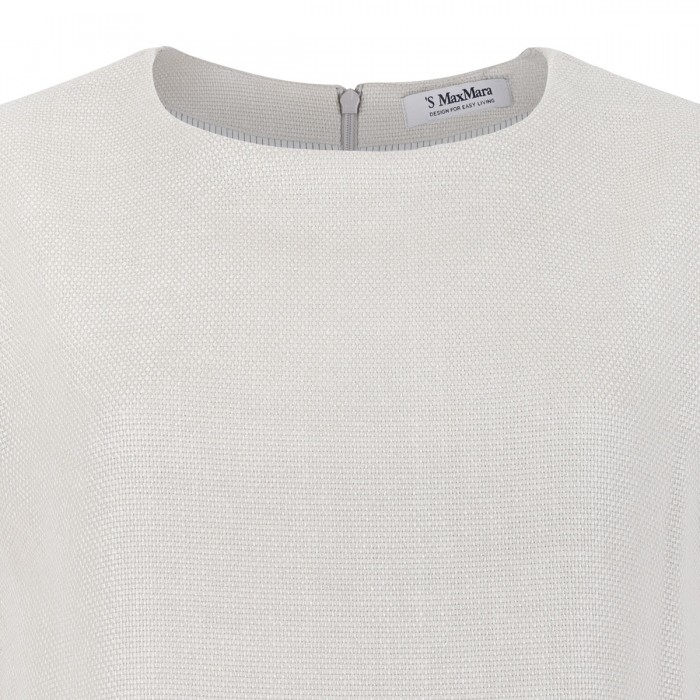 Cotton and linen basketweave top
