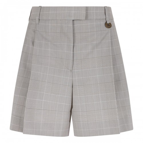 Raina check wool shorts