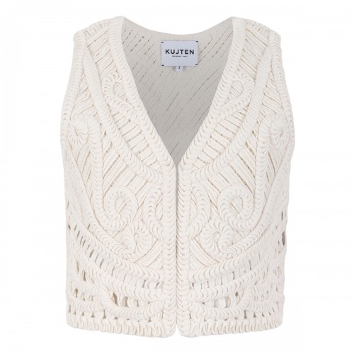 Nieve crochet cropped vest