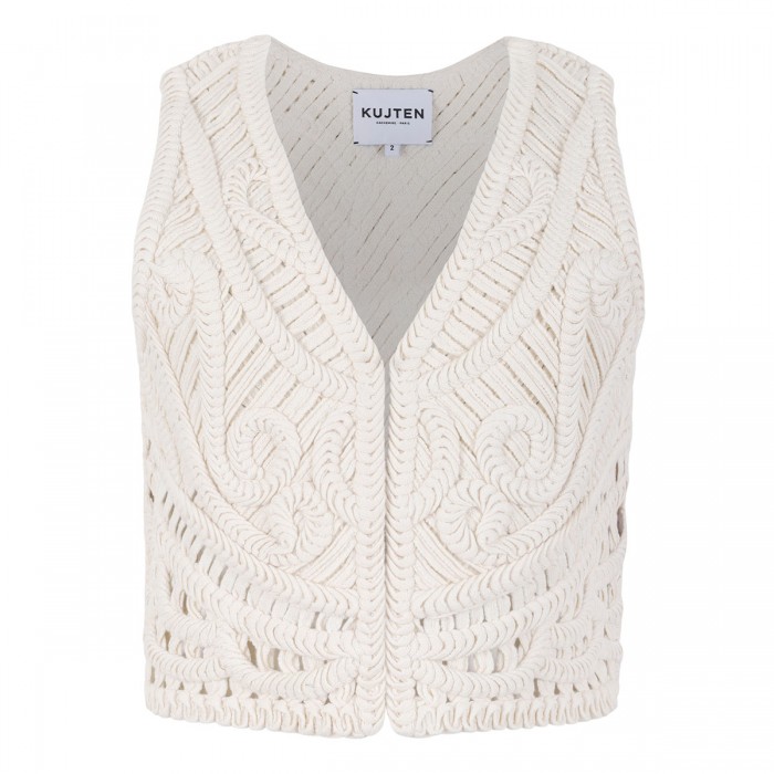 Nieve crochet cropped vest