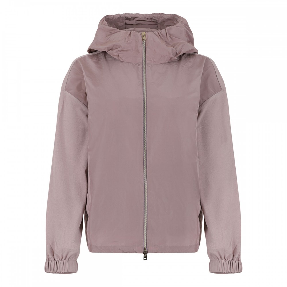 Powder pink technical taffeta jacket