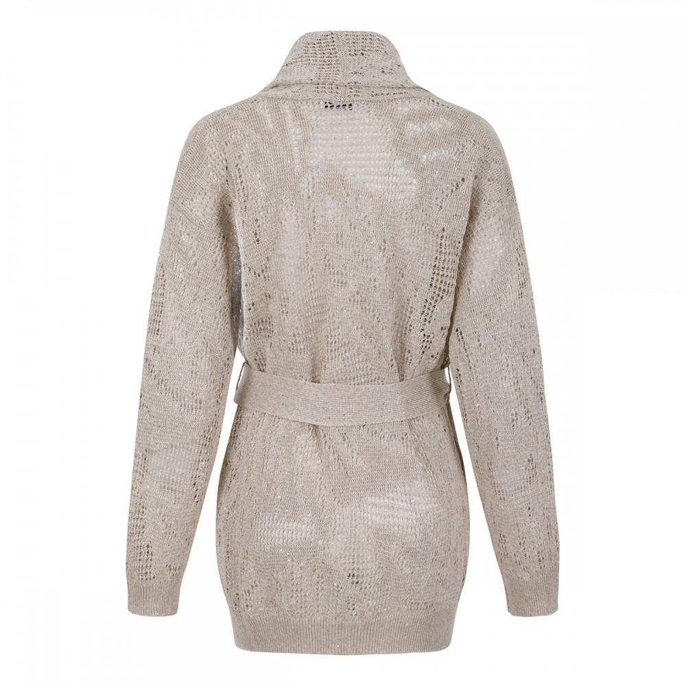 Linen and cotton blend cardigan