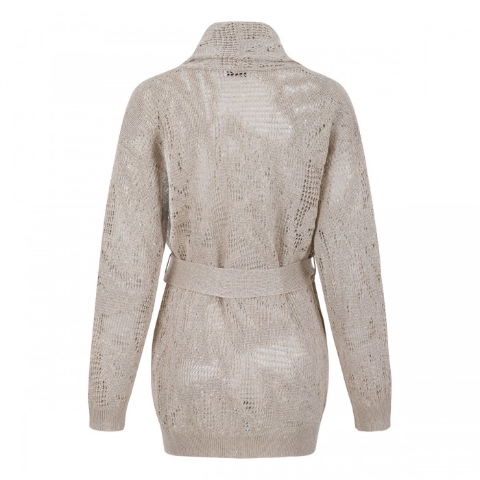 Linen and cotton blend cardigan