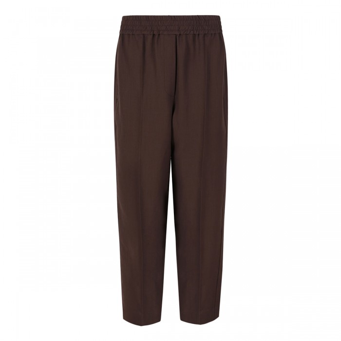 Viscose and linen twill baggy pants