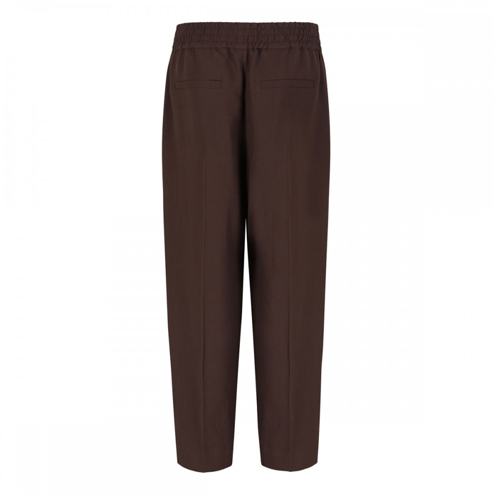 Viscose and linen twill baggy pants
