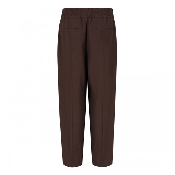 Viscose and linen twill baggy pants