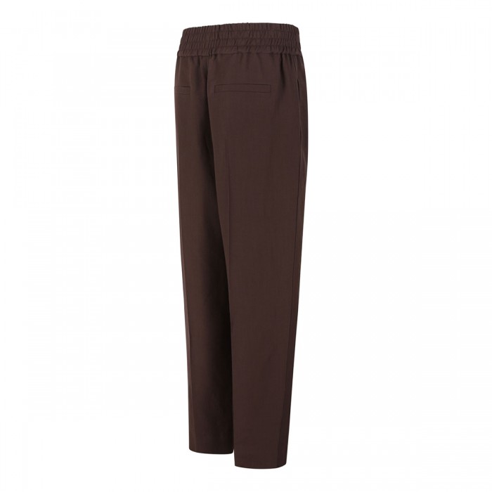 Viscose and linen twill baggy pants