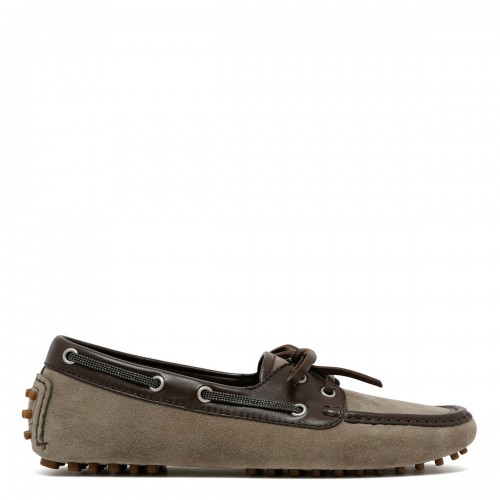 Suede boat loafers