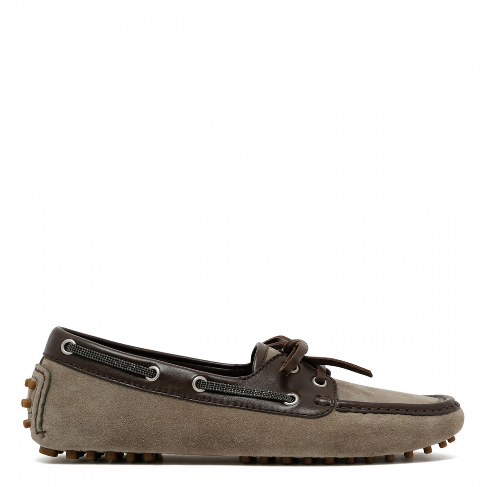 Suede boat loafers
