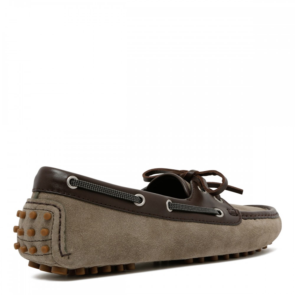 Suede boat loafers