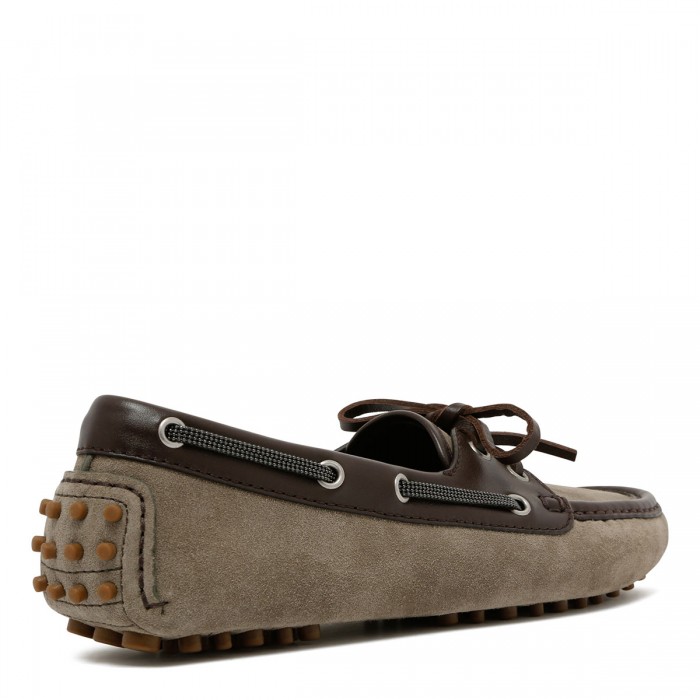 Suede boat loafers
