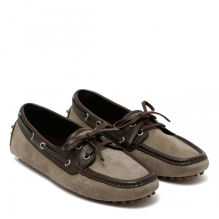 Suede boat loafers