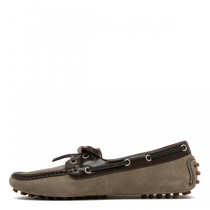 Suede boat loafers