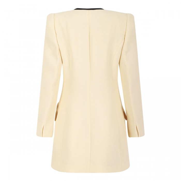 Wool crepe long caban