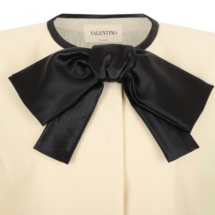 Wool crepe long caban