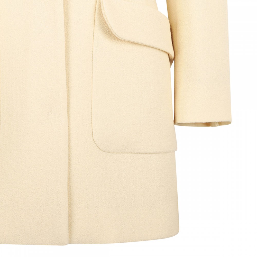 Wool crepe long caban