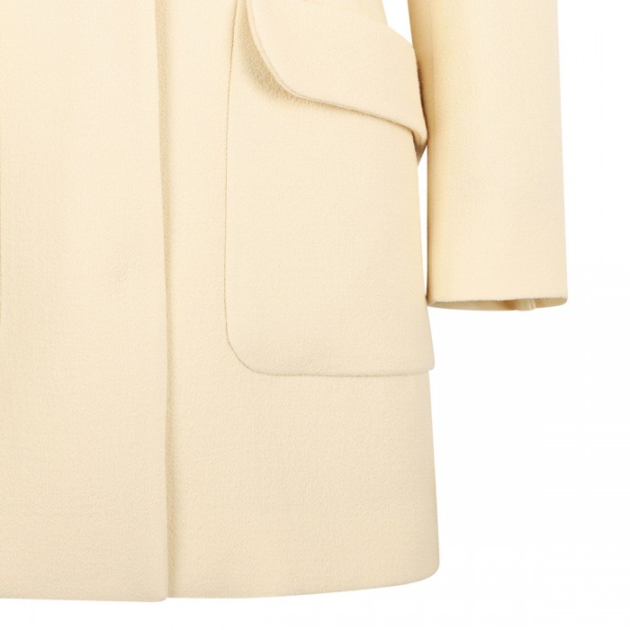 Wool crepe long caban