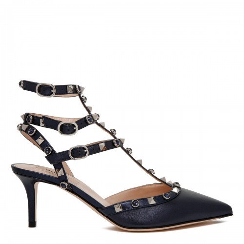 Rockstud ankle strap pumps