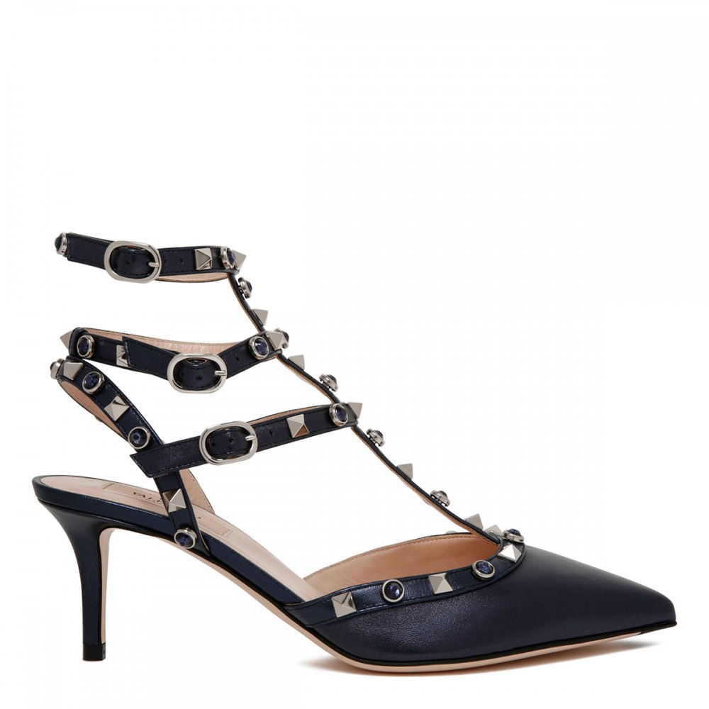 Rockstud ankle strap pumps
