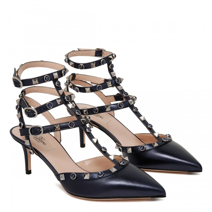 Rockstud ankle strap pumps